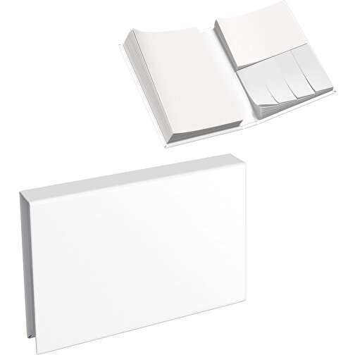 Hardcover Haftnotiz-Set Steffen , weiss, Papier, 10,50cm x 1,80cm x 7,50cm (Länge x Höhe x Breite), Bild 1