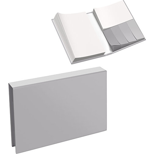 Hardcover Haftnotiz-Set Steffen , hellgrau / weiss, Papier, 10,50cm x 1,80cm x 7,50cm (Länge x Höhe x Breite), Bild 1