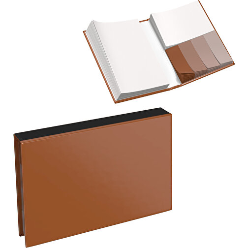 Hardcover Haftnotiz-Set Steffen , braun / schwarz, Papier, 10,50cm x 1,80cm x 7,50cm (Länge x Höhe x Breite), Bild 1