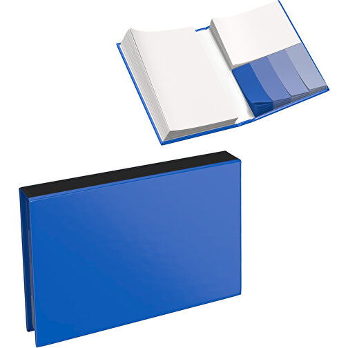 Hardcover Haftnotiz-Set Steffen , kobaltblau / schwarz, Papier, 10,50cm x 1,80cm x 7,50cm (Länge x Höhe x Breite), Bild 1