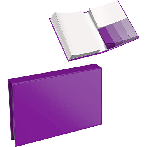 Hardcover Haftnotiz-Set Steffen , dunkelmagenta, Papier, 10,50cm x 1,80cm x 7,50cm (Länge x Höhe x Breite), Bild 1