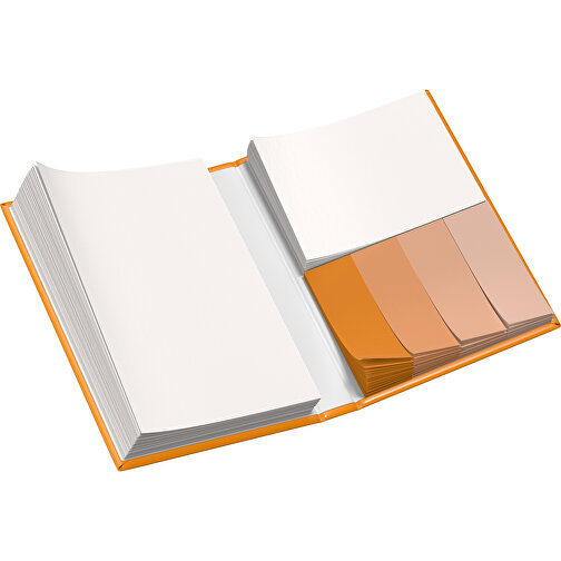 Hardcover Haftnotiz-Set Steffen , kürbisorange / schwarz, Papier, 10,50cm x 1,80cm x 7,50cm (Länge x Höhe x Breite), Bild 3