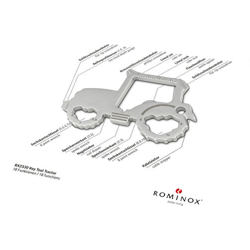 ROMINOX® Key Tool Tractor / Traktor (18 Funktionen) Super Dad , Edelstahl, 6,10cm x 0,23cm x 4,00cm (Länge x Höhe x Breite), Bild 2