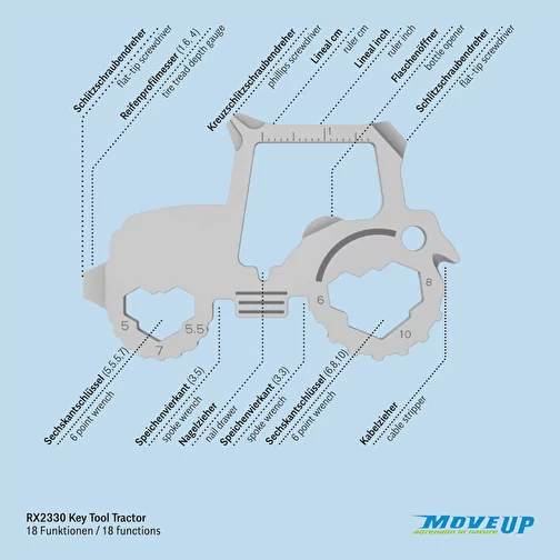 Set de cadeaux / articles cadeaux : ROMINOX® Key Tool Tractor/Tracteur (18 functions) emballage à , Image 8