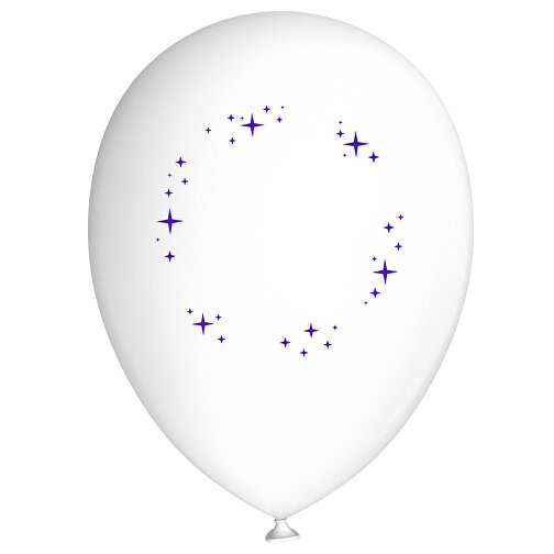 Standardluftballon In Kleinstmengen , weiss / violet, Naturkautschuk, , Bild 1