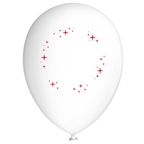 Standardluftballon In Kleinstmengen , weiss / dunkelrot, Naturkautschuk, , Bild 1