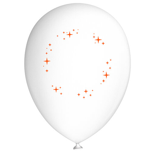 Standardluftballon In Kleinstmengen , weiss / orange, Naturkautschuk, , Bild 1