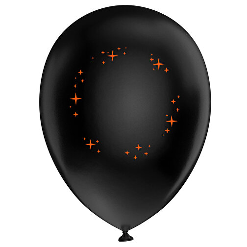 Standardluftballon In Kleinstmengen , schwarz / orange, Naturkautschuk, , Bild 1