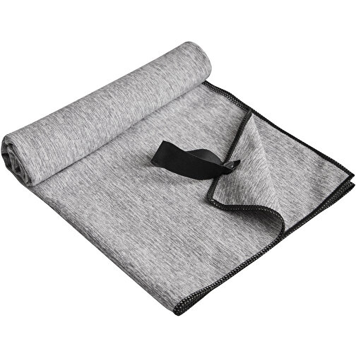 Mikrofaser Sport-Handtuch SPORTY , grau, schwarz, 80% Polyester / 20% Polyamid, 80,00cm x 40,00cm (Länge x Breite), Bild 1