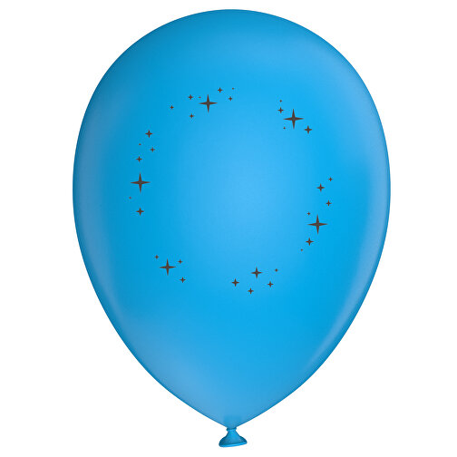 Standardluftballon In Kleinstmengen , cyan / schwarz, Naturkautschuk, , Bild 1