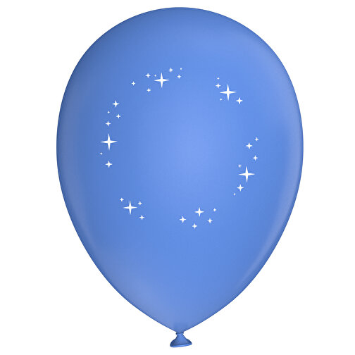 Standardluftballon In Kleinstmengen , kornblumenblau / weiß, Naturkautschuk, , Bild 1