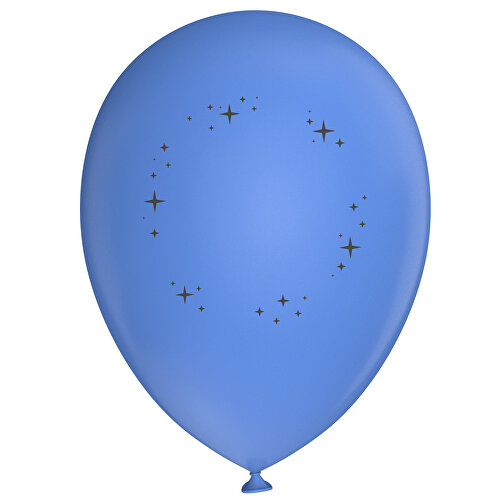 Standardluftballon In Kleinstmengen , kornblumenblau / schwarz, Naturkautschuk, , Bild 1