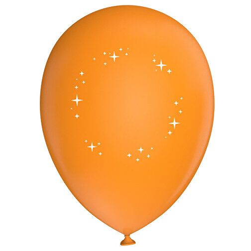 Standardluftballon In Kleinstmengen , orange / weiß, Naturkautschuk, , Bild 1