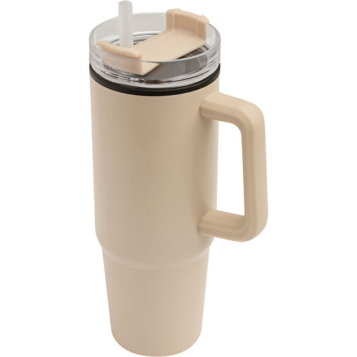 Trinkbecher DRINK ULTY , beige, Edelstahl / Silikon / Kunststoff, 24,00cm (Länge), Bild 1