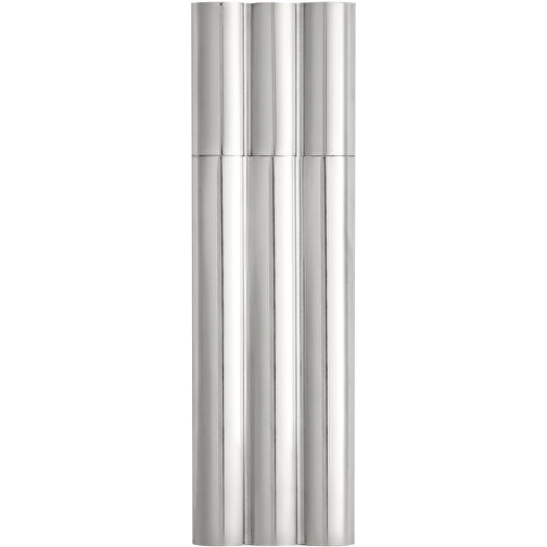 Flachmann CIGAR STYLE , silber, Edelstahl, 21,00cm x 2,40cm x 6,40cm (Länge x Höhe x Breite), Bild 2