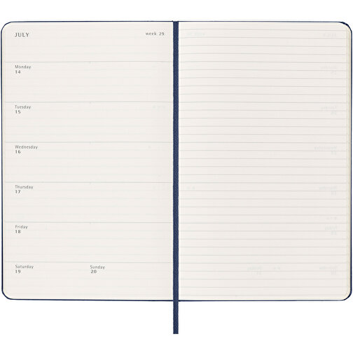 Moleskine Hardcover 12 Monate Wochenkalender L , saphir, Lederimitat Papier, 13,40cm x 21,20cm x 1,00cm (Länge x Höhe x Breite), Bild 6