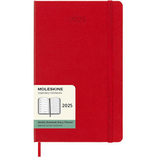 Moleskine Hardcover 12 Monate Wochenkalender L , scharlachrot, Lederimitat Papier, 13,40cm x 21,20cm x 1,00cm (Länge x Höhe x Breite), Bild 1