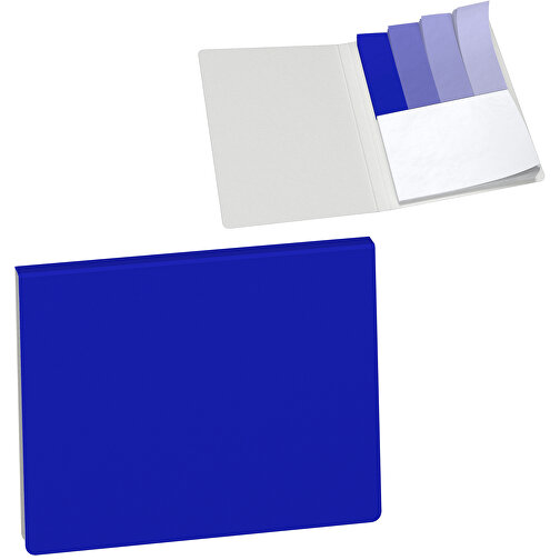 Recycling Haftnotiz-Set René , blau, Recyclingkarton, Recyclingpapier, 10,50cm x 0,60cm x 7,50cm (Länge x Höhe x Breite), Bild 1