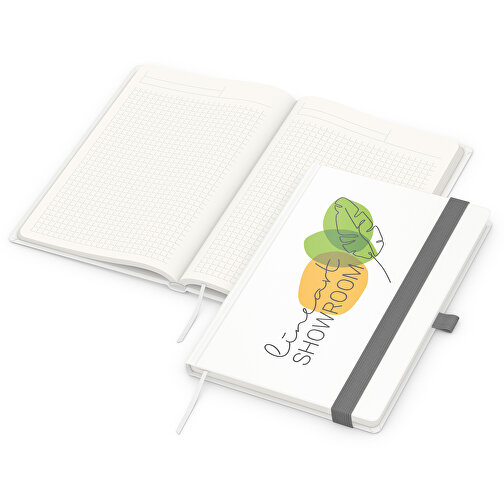 Carnet de notes Match-Book green+blue A5 Cover-Star recyclé mat, gris argenté, Image 1