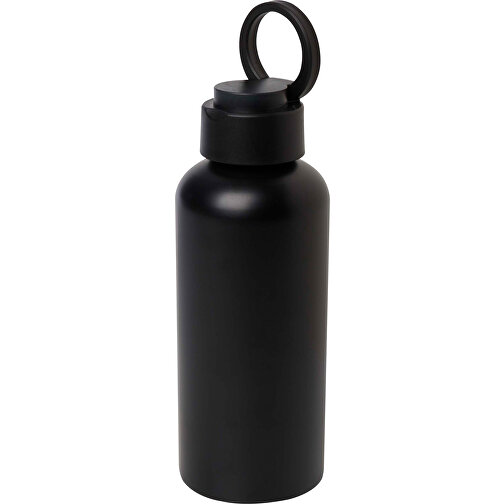 Trinity 600 Ml RCS-zertifizierte Wasserflasche Aus Recyceltem Aluminium Mit RPET-Deckel , schwarz, Recycled Aluminium, Recycelter PP Kunststoff, 7,30cm x 19,30cm x 7,30cm (Länge x Höhe x Breite), Bild 6