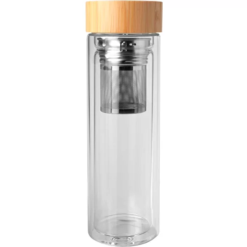 Bouteille à infusion Bailey en verre borosilicate de 400 ml avec couvercle en bambou, Image 3