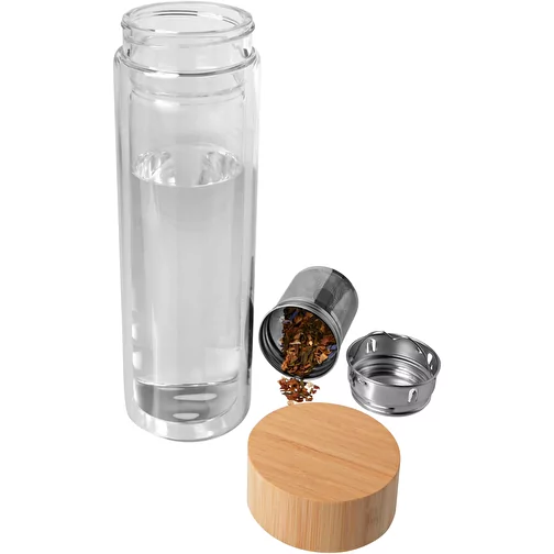 Bouteille à infusion Bailey en verre borosilicate de 400 ml avec couvercle en bambou, Image 5