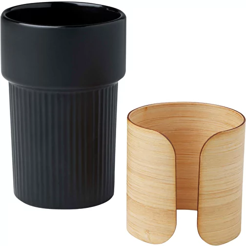 Vaso de 340 ml con funda de bambú 'Fika', Imagen 4