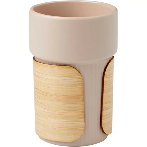 Vaso de 340 ml con funda de bambú 'Fika', Imagen 1