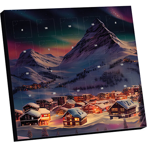 Täfelchen Adventskalender ECO Sarotti , Kartonhülle aus Graspapier, 1,40cm x 21,00cm x 21,00cm (Länge x Höhe x Breite), Bild 1