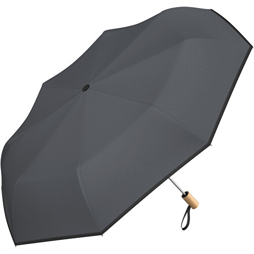 Regenschirm AO Berlin , schwarz / dunkelgrau, 100% Polyester pongee, 31,00cm (Länge), Bild 1