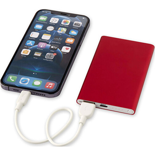 Pep 4000 MAh Type-C Powerbank Aus Recyceltem Aluminium , rot, Recycled Aluminium, 11,00cm x 1,00cm x 6,80cm (Länge x Höhe x Breite), Bild 7