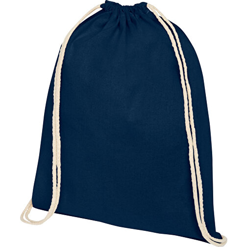 Oregon 140 G/m² Sportbeutel Aus GRS Recycelter Baumwolle , navy, GRS-zertifizierte, recycelte Baumwolle, 140 g/m2, 33,00cm x 44,00cm (Länge x Höhe), Bild 1