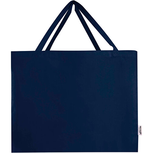 Odessa 220 G/m² Baumwoll Tragetasche Aus GRS Recycelter Baumwolle, Gross , navy, GRS-zertifizierte, recycelte Baumwolle, 57,00cm x 42,00cm x 16,50cm (Länge x Höhe x Breite), Bild 3