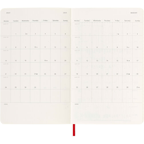 Moleskine Softcover 12 Monate Wochenkalender L , scharlachrot, PU Kunststoff, FSC certified paper, 13,00cm x 21,00cm x 1,20cm (Länge x Höhe x Breite), Bild 7