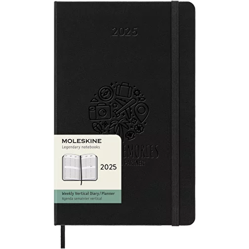 Moleskine L hard cover 12 måneders lodret kalender, Billede 2