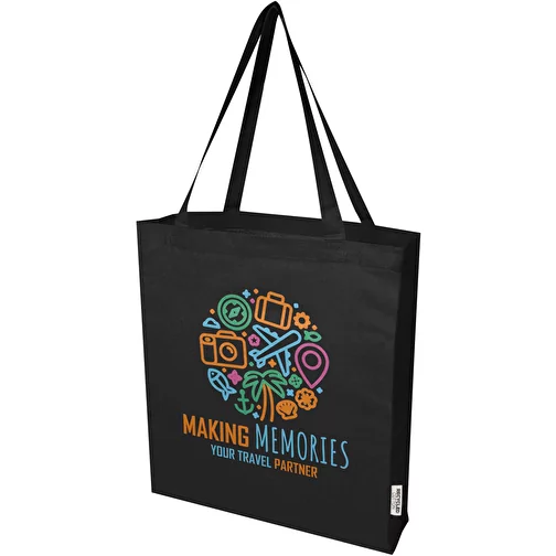 Tote bag a soffietto in cotone riciclato certificato GRS da 140 g/m² Madras, Immagine 2