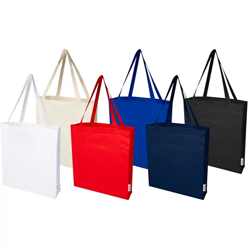 Tote bag a soffietto in cotone riciclato certificato GRS da 140 g/m² Madras, Immagine 7