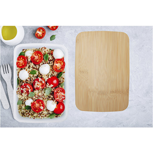 Mangi 750 Ml Lunchbox , weiß, GRS certified recycled plastic, FSC certified bamboo, 19,00cm x 6,00cm x 13,00cm (Länge x Höhe x Breite), Bild 6