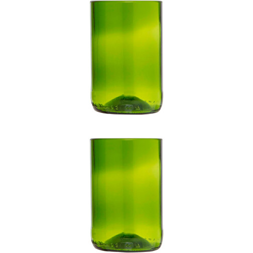 Originalhome Glas Set , grün, Recyceltes Glas, 14,00cm x 8,00cm x 7,00cm (Länge x Höhe x Breite), Bild 2