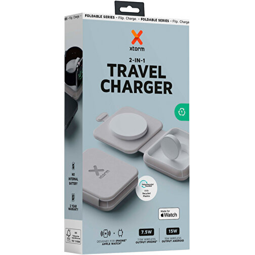 Caricabatterie da viaggio wireless Xtorm XWF21 15 W pieghevole 2 in 1, Immagine 3