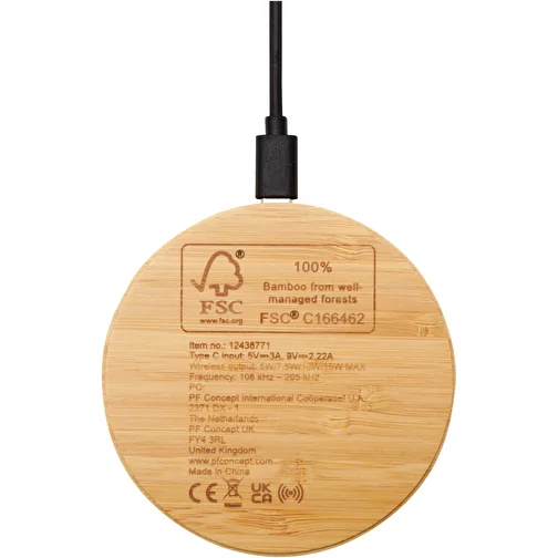 Tapis de charge sans fil en bambou Essence de 15 W, Image 5