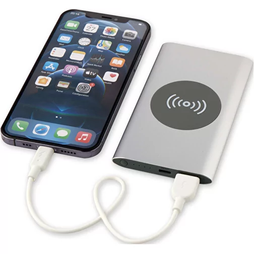 Power bank wireless da 4000 mAh Type C in alluminio riciclato Juice, Immagine 7