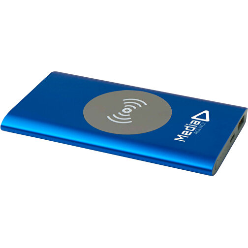 Juice 4000 MAh Typ-C Kabellose Powerbank Aus Recyceltem Aluminium , royalblau, Recycled Aluminium, 12,00cm x 1,00cm x 6,80cm (Länge x Höhe x Breite), Bild 2