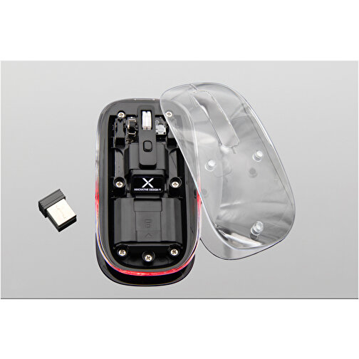 Mouse Bluetooth® trasparente multimodale senza fili da 2,4 Ghz di SCX.design O24 con logo illuminato, Immagine 6