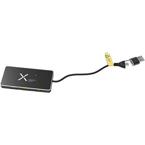 SCX.design H20 8-i-1 USB-hub med dobbelt indgang og 6 porte og oplyst logo, Billede 4