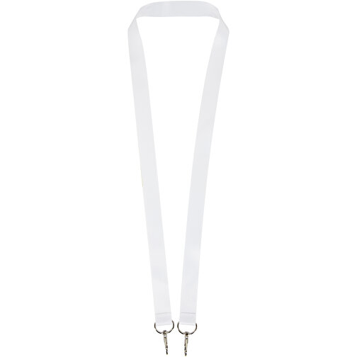 Leia Sublimation RPET-Lanyard Mit 2 Schlüsselanhängern , weiss, Polyester, Recycled PET, 90,00cm x 1,00cm (Länge x Breite), Bild 2