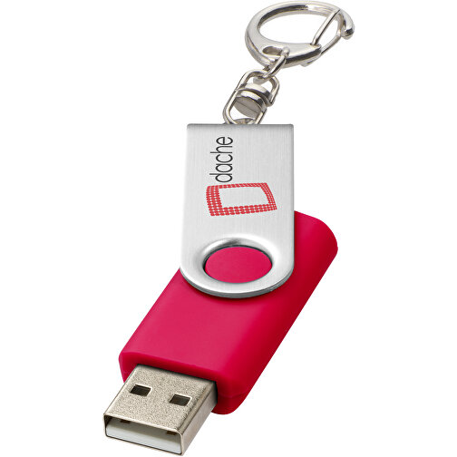 Rotate Mit Schlüsselanhänger USB-Stick , magenta MB , 65 GB , Kunststoff, Aluminium MB , 5,80cm x 1,90cm x 1,00cm (Länge x Höhe x Breite), Bild 2