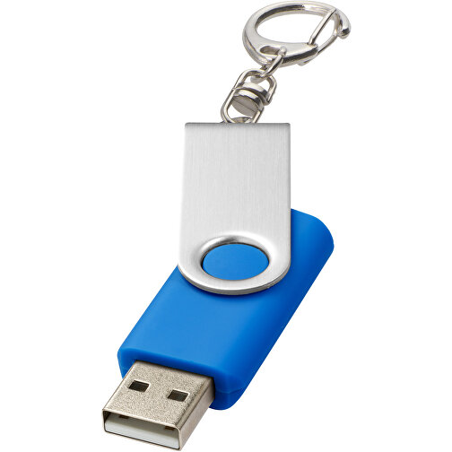 Rotate Mit Schlüsselanhänger USB-Stick , mittelblau MB , 65 GB , Kunststoff, Aluminium MB , 5,80cm x 1,90cm x 1,00cm (Länge x Höhe x Breite), Bild 1