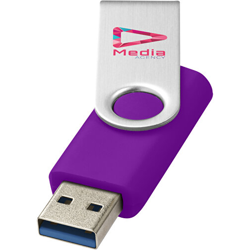 Rotate-basic USB-Stick 3.0 , lila MB , 128 GB , Kunststoff, Aluminium MB , 5,80cm x 1,90cm x 1,00cm (Länge x Höhe x Breite), Bild 2