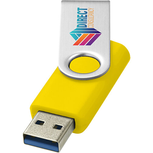 Rotate-basic USB-Stick 3.0 , gelb MB , 32 GB , Kunststoff, Aluminium MB , 5,80cm x 1,90cm x 1,00cm (Länge x Höhe x Breite), Bild 2